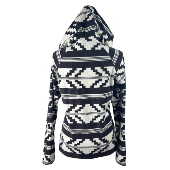 Y2K Billabong Zip Hoodie M / L Black Gray Southwestern Geometric Surfer Skate - Picture 2 of 11